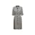 Vintage schwarz-weißes Yves Saint Laurent Kleid mit Blumendruck, Größe EU 40 Synthetisch  ref.1134925