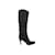 Schwarze kniehohe Stiefel aus Wildleder von Sergio Rossi mit spitzer Zehenpartie 39 Schweden  ref.1134929