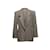 vintage Gris &Beige Giorgio Armani Herringbone Virgin Wool Blazer Taille IT 40 Laine  ref.1135172