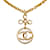 Collier pendentif CC Chanel doré Or jaune  ref.1135236
