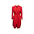 Autre Marque vintage Red James Galanos Soie Festonné Ourlet Robe Taille L Rouge  ref.1135416