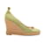 Green & Beige Christian Louboutin Espadrille Wedges Size 37 Cloth  ref.1135463