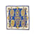 Blauer und mehrfarbiger bedruckter Seidenschal mit Hermès Roues de Canon  ref.1135656