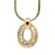 Collier pendentif strass Dior doré  ref.1135699