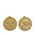 Clipe Chanel CC dourado em brincos Banhado a ouro  ref.1135799