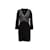 Schwarzes, langärmliges, perlenbesetztes Kleid von Roberto Cavalli, Größe M Synthetisch  ref.1135802