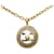 Collier pendentif rond Chanel CC doré Or jaune  ref.1135861