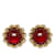 Clipe de strass Chanel CC vermelho em brincos  ref.1135863