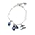 Pulsera de cadena con diamantes de imitación y gota CC de Chanel plateada Plata  ref.1135868