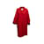 Autre Marque vintage Red Chado par Ralph Rucci Wool Coat Taille US L Laine Rouge  ref.1135934