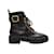 Tamanho das botas de combate em couro Valentino preto 37.5 Lona  ref.1135940