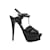 Sandali neri con plateau Yves Saint Laurent Tribute 36.5 Nero Pelle  ref.1135945