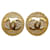 Clipe Chanel CC dourado em brincos Banhado a ouro  ref.1136031