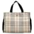 Beige Burberry House Check Tote Leather  ref.1136094