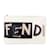 Vocabulário Fendi Branco 3Bolsa clutch com logo D Couro  ref.1136097