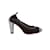 Tamaño de los zapatos de tacón Chanel con punta en negro y plateado 37.5  ref.1136280