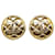 Boucles d'oreilles à clip Chanel CC dorées Plaqué or  ref.1136346