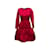 Red Oscar de la Renta Long Sleeve Drop Waist Dress Size US 4 Synthetic  ref.1136563