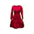 Vestido Rojo Oscar de la Renta Manga Larga Cintura Caída Talla US 4 Roja Sintético  ref.1136563