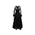 vintage Noir Oscar de la Renta Sheer Tiered Robe de soirée Taille S Synthétique  ref.1136564