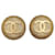 Pendientes de clip Chanel CC dorados Chapado en oro  ref.1136869