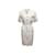 Saint Laurent Saint-Laurent blanco vintage 1970s Vestido de lino Talla UE 38  ref.1136936