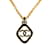 Collar con colgante Chanel CC de oro Dorado Metal  ref.1137094