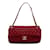 Bolso rojo con solapa y pliegues Coco Chanel Roja Cuero  ref.1137121