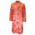 Autre Marque Dries van Noten Red / Blush Pink Printed Micro Coat Polyester  ref.1137788