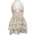 Autre Marque Roberto Cavalli Peach / Silver Metallic Wrap Halter Dress Pink Cotton  ref.1137794
