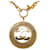 Colar com pingente redondo de ouro CC Chanel Dourado Metal Banhado a ouro  ref.1138124