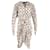 Isabel Marant Blandine Draped Geometric-Print Dress in Ivory Silk White Cream  ref.1138266