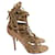 Sergio Rossi Opanca Lace Up Sandals in Beige Leather Brown Pony-style calfskin  ref.1138281