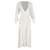 Roland Mouret Belted Plunging Neckline Dress in Cream Cotton White  ref.1138314