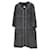 Chanel 13A Black Grey Chain Trim Tweed Coat Jacket Dress Top Dark grey  ref.1138452