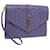 SAINT LAURENT V Stitch Clutch Bag Leather Purple Auth yk9445A  ref.1138563