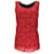 Autre Marque Dolce & Gabbana Red / Black Sleeveless Lace Top Viscose  ref.1139098