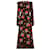 Autre Marque Rodarte Noir / Robe midi rouge en soie imprimée roses à volants  ref.1139379