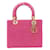 Lady Dior Handtasche aus Tweed Pink Leinwand  ref.1141843