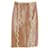 Falda de tubo con volantes de seda de Fendi en cuero craquelado marrón Castaño  ref.1142076