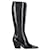 Hohe Chelsea-Stiefel von Prada mit quadratischer Zehenpartie aus schwarzem Leder  ref.1142118