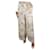 Autre Marque Calças de seda bege com estampa floral - tamanho L  ref.1142137