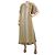 Masscob Beige gestreiftes Kleid mit V-Ausschnitt – Größe M/l