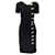 Autre Marque Vestido midi de crepé de manga corta con detalle de palanca en negro de Altuzarra Viscosa  ref.1142352