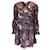 Autre Marque Ulla Johnson Burgundy Multi Lola Heliotrope Print Ruffled Mini Dress Dark red Cotton  ref.1142372