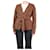 Autre Marque Brown belted cable knit cardigan - size M Cashmere  ref.1142550