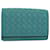 Autre Marque BOTTEGAVENETA INTRECCIATO Card Case Leather Turquoise Blue Auth ki3762  ref.1142595