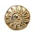 Chanel Gold CC Solar Brosche Golden Metall Vergoldet  ref.1143064