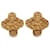 Chanel Gold CC Clip On Earrings Golden Metal Gold-plated  ref.1143075