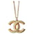 Chanel CC A19S GHW Pearl Logo Collier pendentif en émail rose dans une boîte Métal  ref.1143103